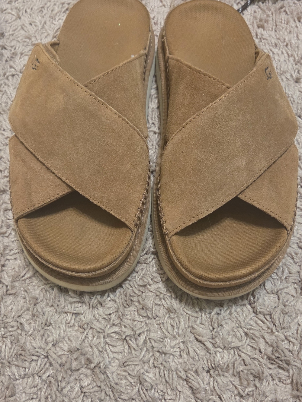 UGG Women’s Tan Suede Slide Sandals